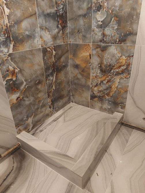 Подготовка стен для укладки, Подготовка стен для грунтовки, Резка плитки | Керамогранитая плитка, Мозаичная плитка | Вертикальная укладка, Горизонталь Бишкек - сүрөт 1