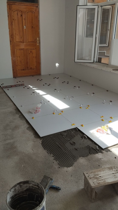 Укладка плитки в ванной, Укладка плитки на пол, Укладка плитки на стену | Керамическая плитка, Керамогранитая плитка, Мраморная плитка | Вертикальная  Бишкек - изображение 1