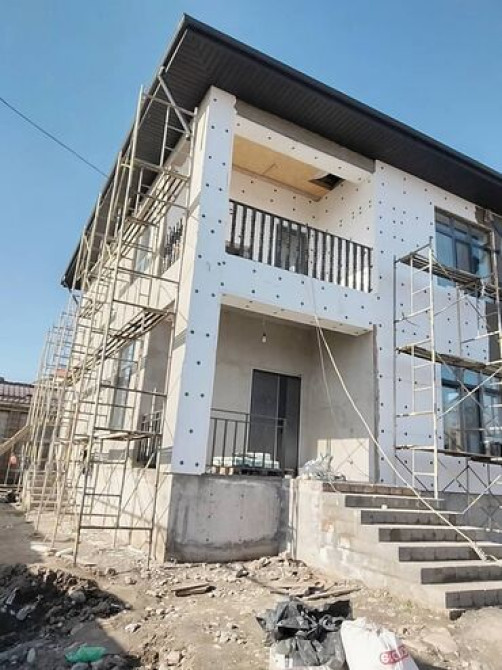 Ремонт фасада, Утепление фасада, Фасадный декор | Жидкий травертин | Пенопласт, Пеноплекс, Базальт Больше 6 лет опыта Бишкек - изображение 1