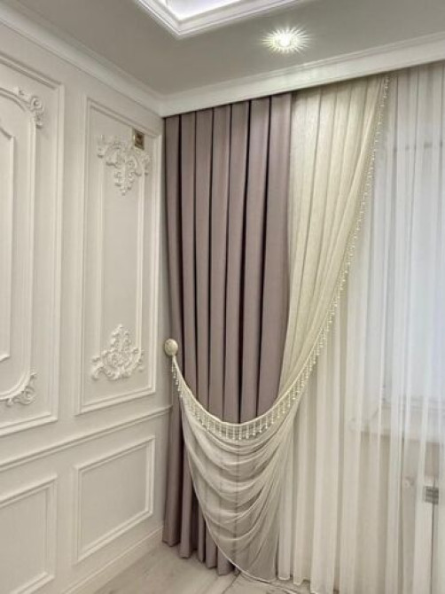 Комплект штор, Изготовление на заказ, Новый, Для офиса, Для балкона, Для беседки Бишкек - изображение 1