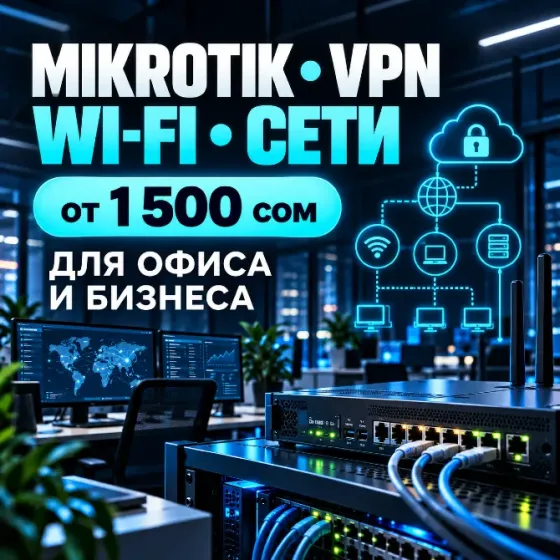 Настройка MikroTik | VPN | Wi-Fi | Сети для офиса Бишкек