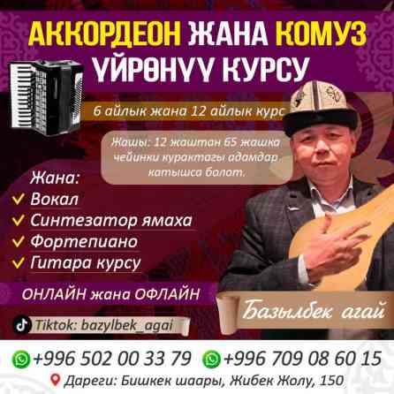 Уроки игры на гитаре, Уроки игры на аккордеоне, Уроки игры на фортепиано Офлайн, Онлайн, дистанционное Бишкек