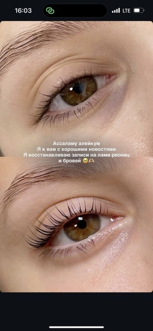 Услуга по ламинированию ресниц и бровей предлагает улучшение Бишкек - изображение 1